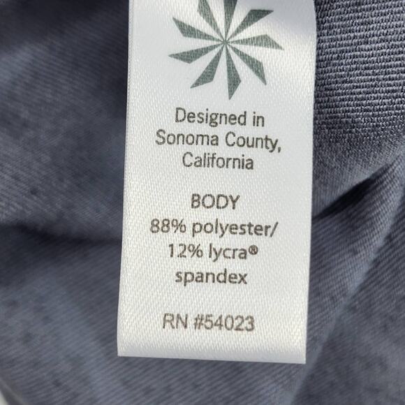 Athleta Black Gray Striped Chaturanga Capri Leggings Pants Size Large - Picture 3 of 4